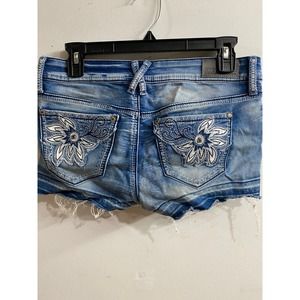 Hydraulic Bailey Low Rise Blue Denim Shorts Raw Hem with Pockets Size 9/10